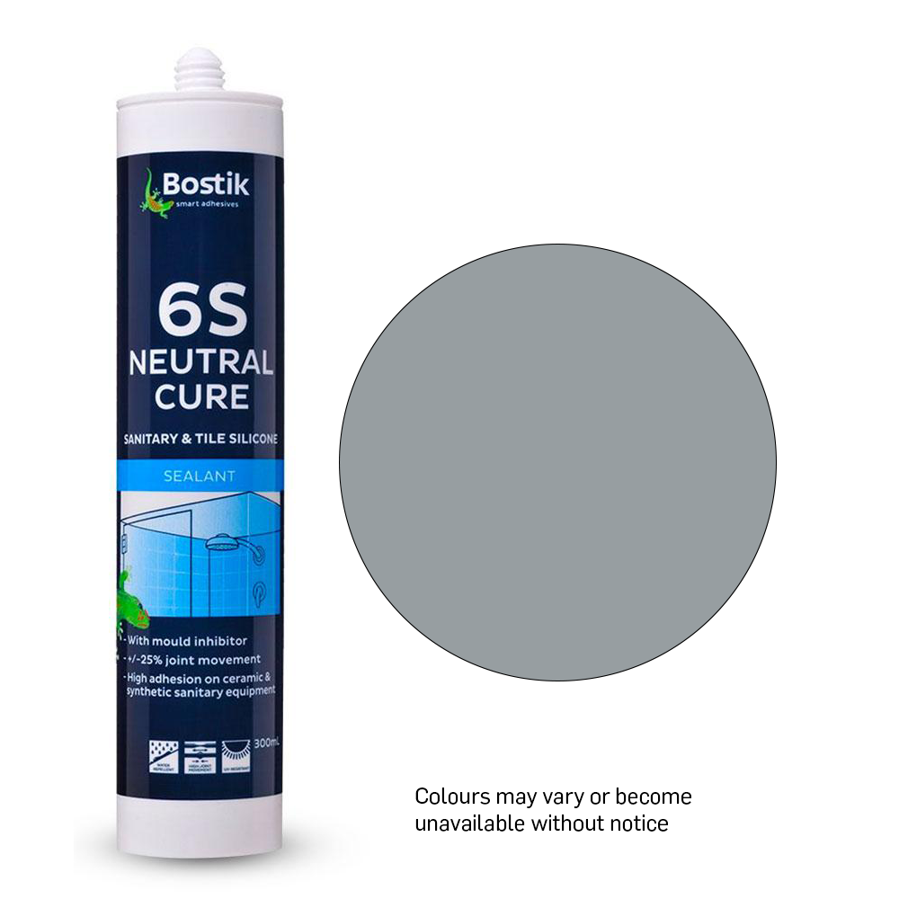 Bostik 6S Sanitary Silicone Neutral Cure - Mid Grey
