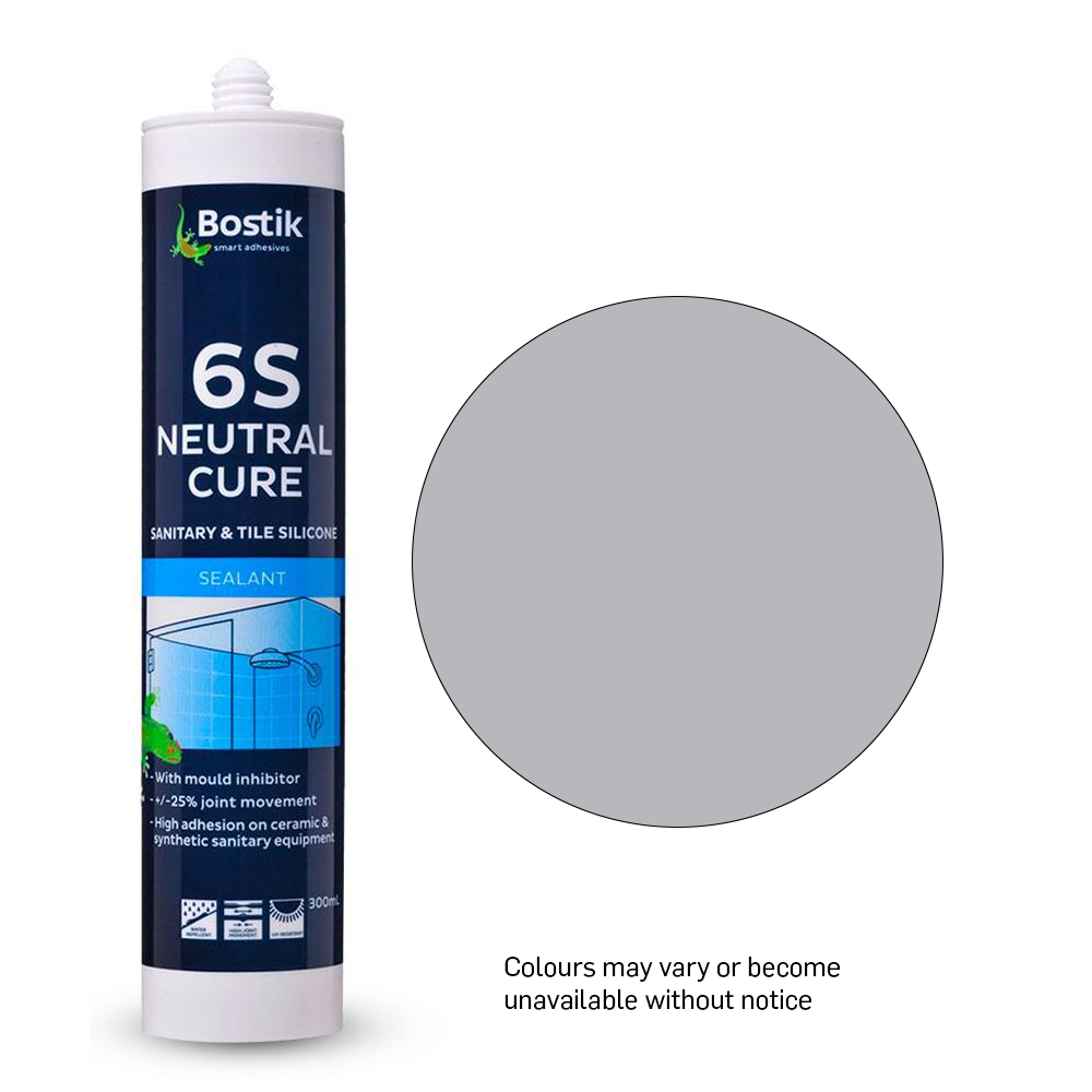 Bostik 6S Sanitary Silicone Neutral Cure - Silver Ash